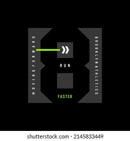 run faster 8 typography tshirt and apparel design 
