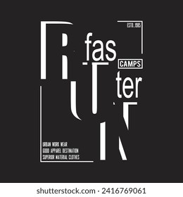 run faster design typography vector illustration for print