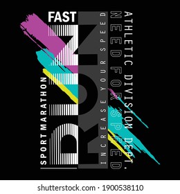 Ejecutar División más Rápida Diseño de Ilustración del Vector de Material Gráfico de Tipografía Estilítica Atlética de Diseño