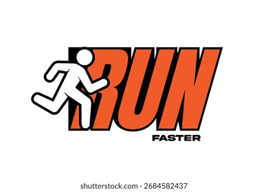 Run Faster Dynamic Running Illustration with Bold Typography