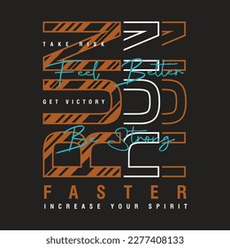 run faster lettering typography vector, abstract sport graphic, illustration, for print t shirt 