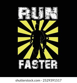 Run faster Marathon race vector illustration graphic t shirt design