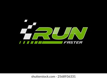 run faster typography abstract design vector illustration for print tee shirt, apparels.