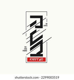 RUN FASTER typography design for t shirt.Modern and stylish concept. 
