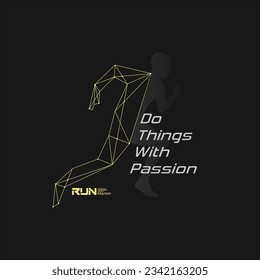 RUN FASTER typography design for t shirt.Modern and stylish concept. 