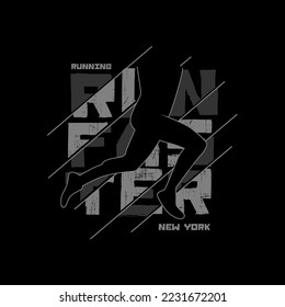 run faster typography for print t shirt	