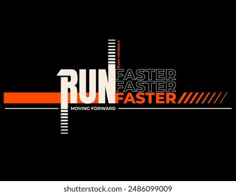 TIPOGRAFÍA RUN FASTER para camiseta estampada
