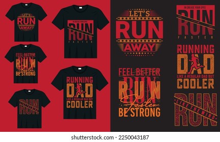 Run faster typography for t-shirt, and print ready full print premium vector, The new typography t-shirt design, Athletic sport running typography t-shirt graphic vector