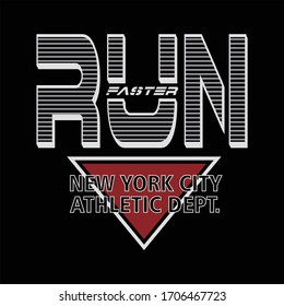 run faster typography, vector illustration