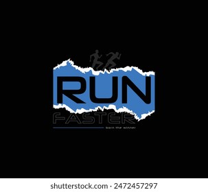 Run faster vector illustration for print t shirt and others 