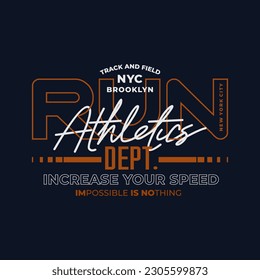 Run Faster,New York Tee Graphic Design Vector illustration
