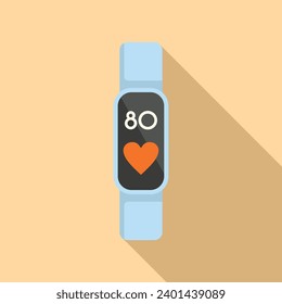 Run fitness band icon flat vector. Gym counter. Digital device