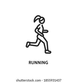 Run Flat Line Icon. Vector Illustration Woman Running