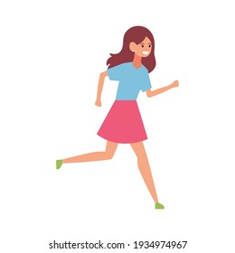 Run. Flat style, vector illustration isolated on white background.