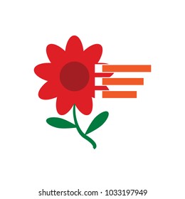 Run Flower Logo Icon Design