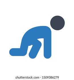run glyph colour vector icon