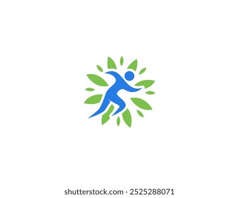 Correr maratón de salud trail run logo Vector ilustración gráfica. Plantilla de diseño de logotipo atlético deportivo de running fresco