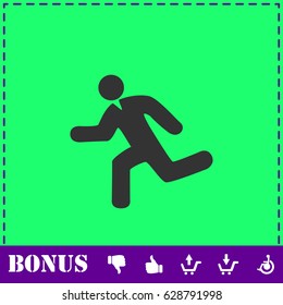 Run icon flat. Simple vector symbol and bonus icon