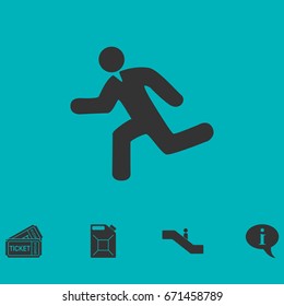Run icon flat. Simple vector symbol and bonus icon