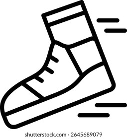 run icon illustration design with outline, this is not made from any AI generation