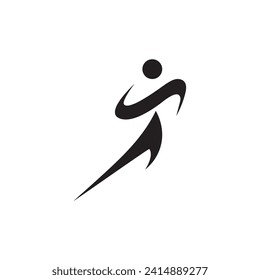 Run icon logo template vector