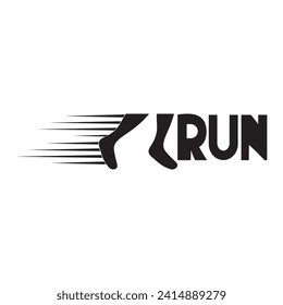Run icon logo template vector