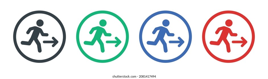 Run icon on circle sign vector illustration.