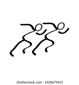 Run Icon. Running Man on White Background. Vector