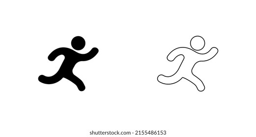 Run Icon. Running Man on White Background. Vector.	