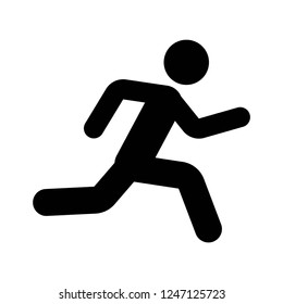 Run icon, running icon vector on white background