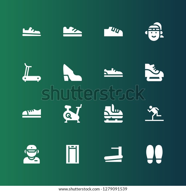 Run Icon Set Collection 16 Filled Stock Vector (Royalty Free ...
