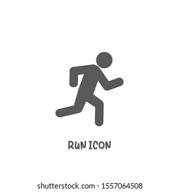 Run icon. simple silhouette flat style vector illustration on white background.