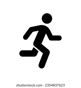 Run icon. Simple solid style. Running man, person, active, action, runner, athlete, sprint, fast, people, sport concept. Black silhouette, glyph symbol. Vector isolated on white background. SVG.
