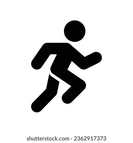 Run icon. Simple solid style. Running man, person, active, action, runner, athlete, sprint, fast, people, sport concept. Black silhouette, glyph symbol. Vector isolated on white background. SVG. svg