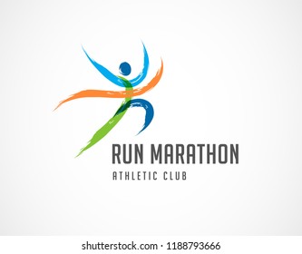 Run icon, symbol, running marathon poster and logo