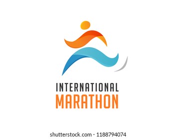 Run icon, symbol, running marathon poster and logo