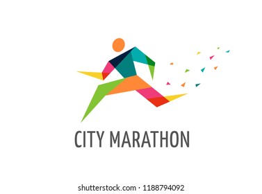 Run Icon, Symbol, Running Marathon Poster And Logo