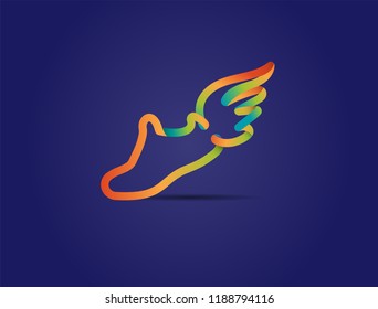 Run icon, symbol, running shoe logo and marathon poster