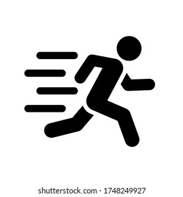 Run icon symbol vector on white background