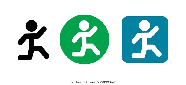 run icon with various colors and shapes