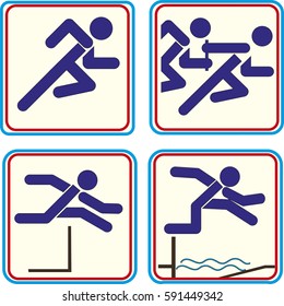 run, icon, vector 