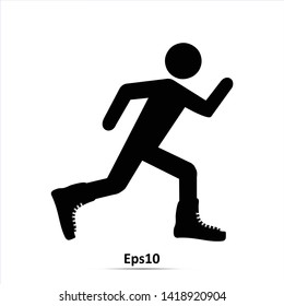Run icon. Vector silhouette. Eps10