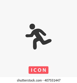 Run Icon Vector. Simple Flat Symbol. Perfect Black Pictogram Illustration On White Background.