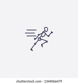 ejecutar icon.Contorno ejecutar vector, icono ilustrado para diseño web y móvil moderno