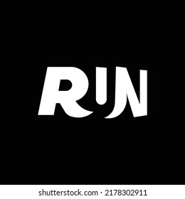 Run illustration vector design with black and white color theme for logo and icon