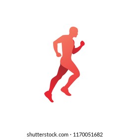 run jogging running man logo vector icon illustration