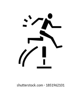 run and jump glyph icon vector. run and jump sign. isolated contour symbol black illustration