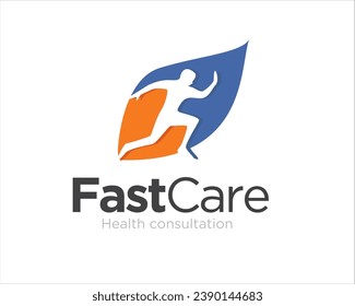 ejecutar diseños de logotipo de cuidados rápidos en hoja para servicios de salud rápidos