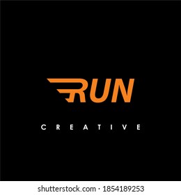 RUN Letter Initial Logo Design Template Vector Illustration	
