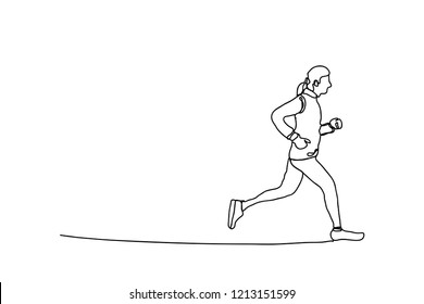 run. line drawing style. vector design